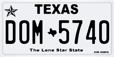 TX license plate DOM5740
