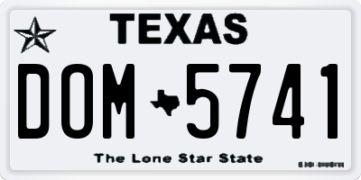 TX license plate DOM5741