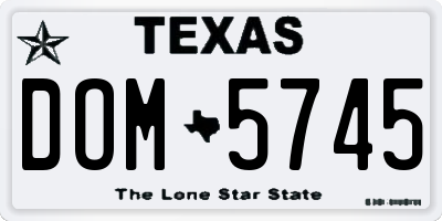 TX license plate DOM5745