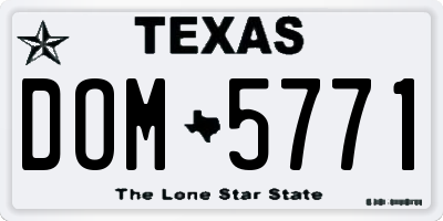 TX license plate DOM5771