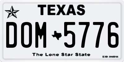 TX license plate DOM5776