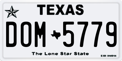 TX license plate DOM5779