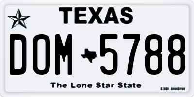 TX license plate DOM5788