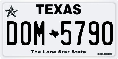 TX license plate DOM5790