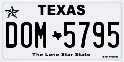 TX license plate DOM5795