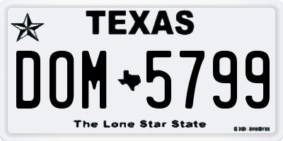 TX license plate DOM5799