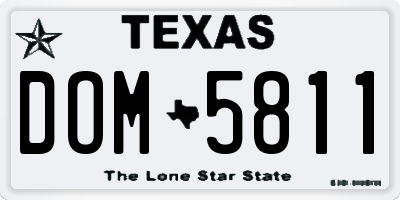 TX license plate DOM5811