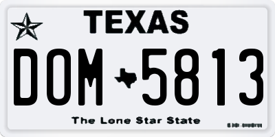 TX license plate DOM5813