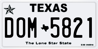 TX license plate DOM5821