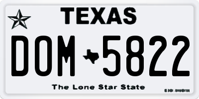 TX license plate DOM5822