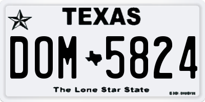 TX license plate DOM5824