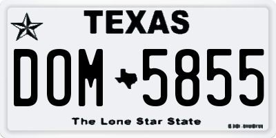 TX license plate DOM5855