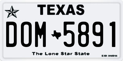 TX license plate DOM5891