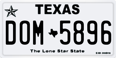 TX license plate DOM5896