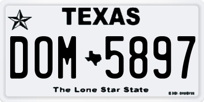 TX license plate DOM5897