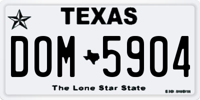 TX license plate DOM5904