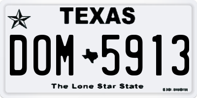 TX license plate DOM5913