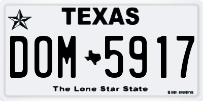 TX license plate DOM5917
