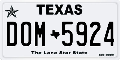 TX license plate DOM5924