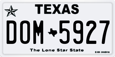 TX license plate DOM5927