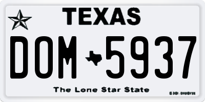 TX license plate DOM5937
