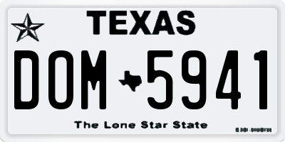 TX license plate DOM5941