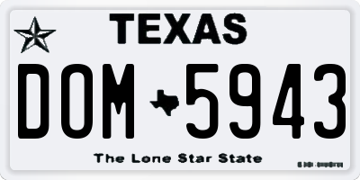 TX license plate DOM5943