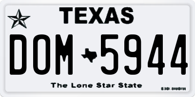 TX license plate DOM5944