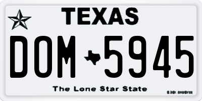 TX license plate DOM5945