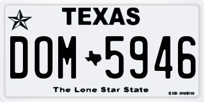 TX license plate DOM5946