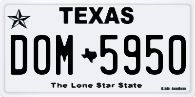 TX license plate DOM5950