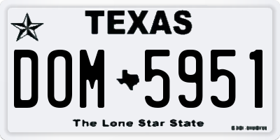 TX license plate DOM5951