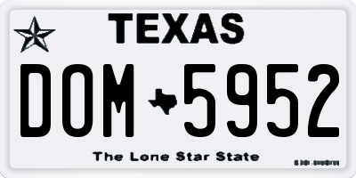 TX license plate DOM5952