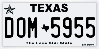 TX license plate DOM5955