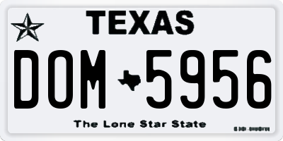 TX license plate DOM5956
