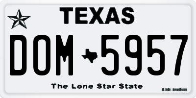 TX license plate DOM5957