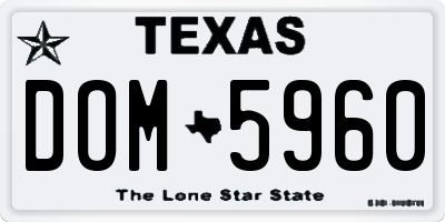 TX license plate DOM5960