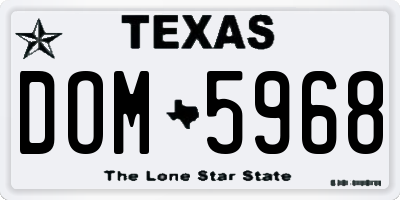 TX license plate DOM5968