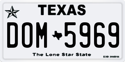 TX license plate DOM5969