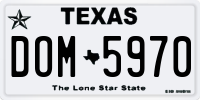 TX license plate DOM5970