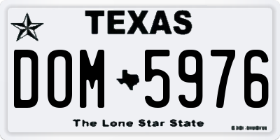 TX license plate DOM5976