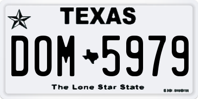 TX license plate DOM5979