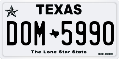 TX license plate DOM5990