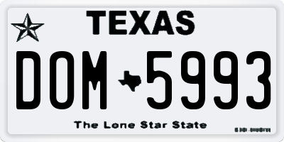 TX license plate DOM5993