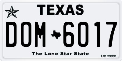 TX license plate DOM6017