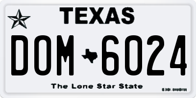 TX license plate DOM6024