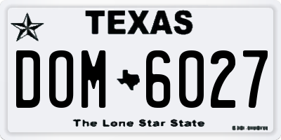 TX license plate DOM6027