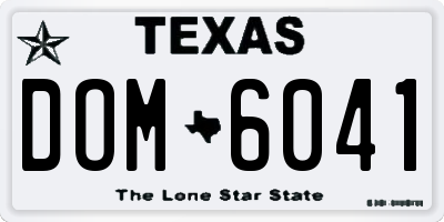 TX license plate DOM6041