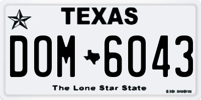 TX license plate DOM6043