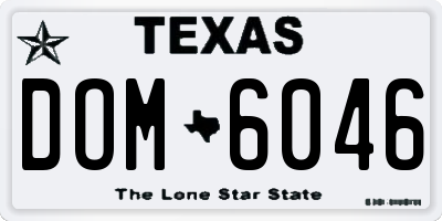 TX license plate DOM6046